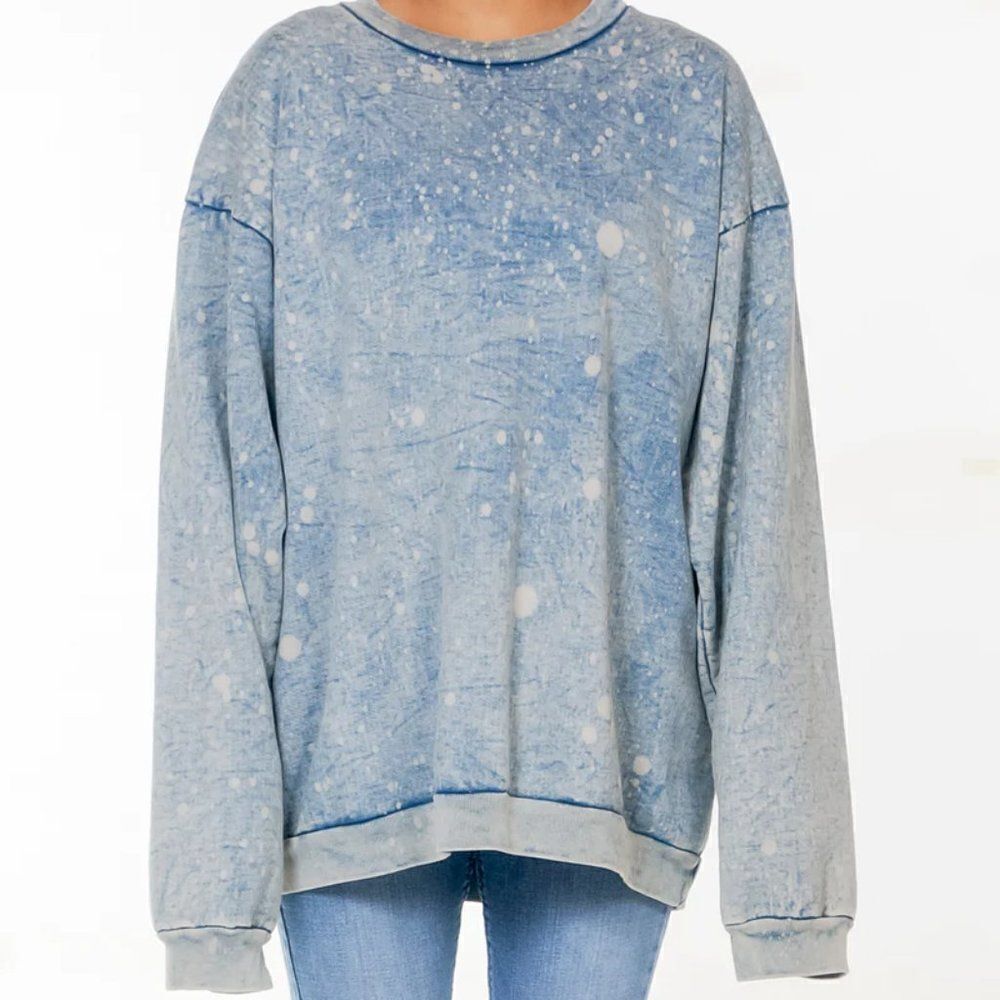 Drifter Yameyo Bleach Splash Sweatshirt size Medium in Blue